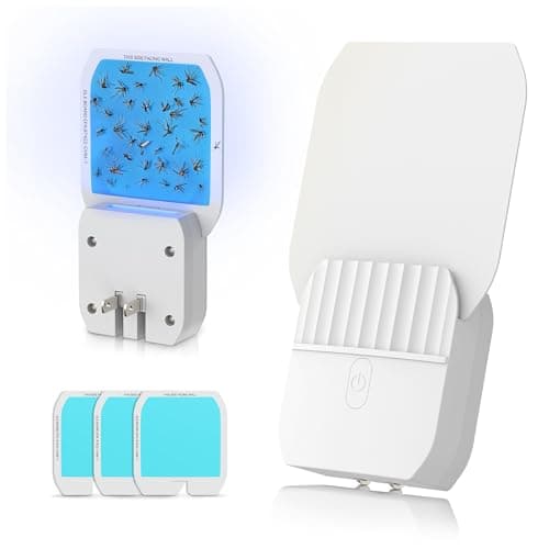 Cozlite Fruit Fly Traps for Indoors,Plug in Fly Trap with UV Light & Glue Cards,Fly Trap Indoor for Gnats, Mosquitoes,Moths & More,Bug Zapper for House Kitchen Garage, 1 Pack & 3 Refills - Image 1