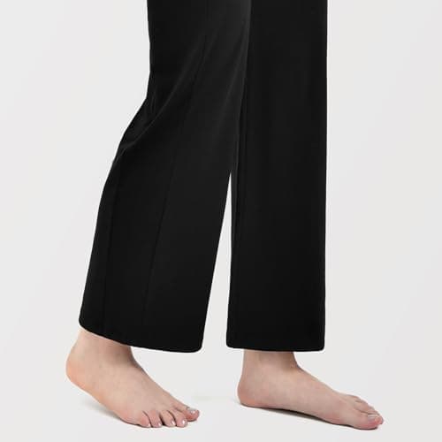 Ipletix Maternity Wide-Leg Lounge Pants with Pockets Over The Belly Soft Stretchy Pregnancy Wear Black M - Thumbnail 6