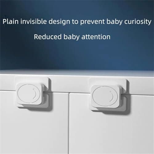 Cabinet Locks Baby Proofing Straps - Child Proof Refrigerator Lock Pack 6 Stove Oven Locks Door Strap for Kids Childproof Safety Cupboard Locks, Adhesive No Screw Latches for Drawer Toilet Lock - Thumbnail 4