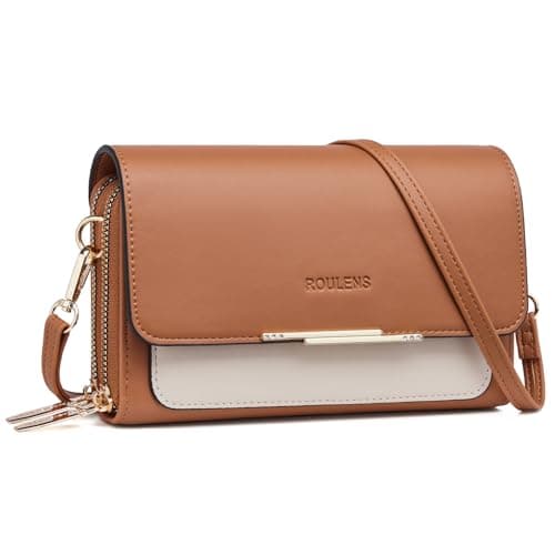 Roulens Small Crossbody Bag for Women,Cell Phone Purse Women's Shoulder Handbags Wallet Purse with Credit Card Slots - Image 1
