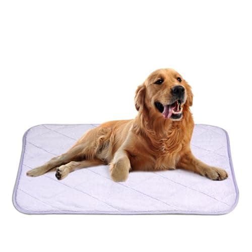 NWK Fluffy Self Warming Cat Mat, Cat Blanket, Thermal Dog Mat, Washable, Non-Slip Bottom for Sofa & Crate & Kennel & Car Seat (Purple, Large (35'' X 23'' X 0.4''))