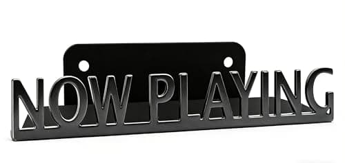 Vinyl Record Stand Wall Mount Album Player Display LP Shelf Black Decoration Vintage Organization for Music Lovers Accessory Hanging Storage Holder Room Steel Gift Ideas Lover Metal (NOW PLAYING) - Image 1