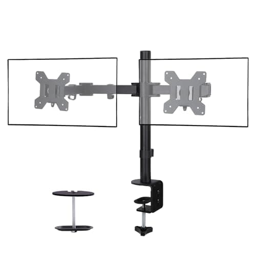 Livotica Dual Monitor Mount, Fully Adjustable Dual Monitor Stand for 13"-27" Screens, Holds Up to 22lbs Per Arm with C-Clamp & Grommet Base - Image 1
