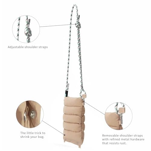 ACUARIO Small Crossbody Bag for Women, Lightweight Nylon Crossbody Bags, Trendy Womens Purse Fashion Sling Bag Handbag for Travel,gym, shopping - Thumbnail 3
