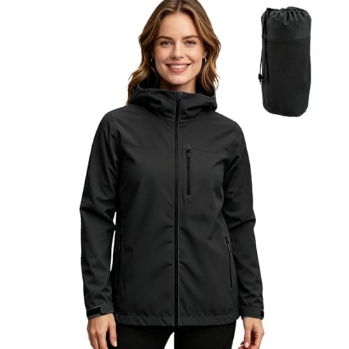 ACCNUO Women's Rain Jacket Waterproof Lightweight Rain Coat with Hood, Breathable Windbreaker for Outdoor Hiking Travel - Image 1