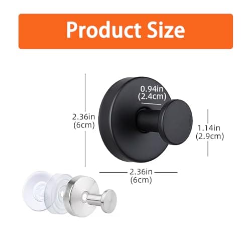 Suction Cup Hooks for Shower，Removable Towel Hooks for Bathroom Wall Window Glass Door Mirror，No Drill Stainless Steel Towel Holder Bath Robe Wreath Looafh Hooks for Hanging - Thumbnail 4