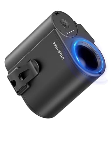 HandFan Portable Waist Fan with Removable Battery, 19000RPM 5-Speed Strong Airflow, 5200mAh Rechargeable Personal Fan, 2-in-1 Hands-Free Neck Fan & Wearable Belt Fan with Lanyard for Outdoor Jobsite - Image 1