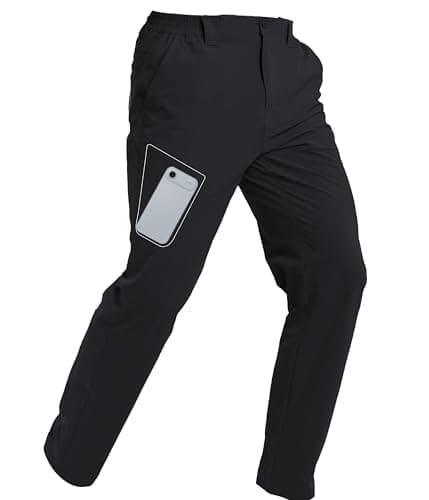 Arunlluta Travel Pants Men Quick Dry Hiking Pants for Men Stretch Work Pants Lightweight Mens Golf Pants Water Resistant Black - Image 1