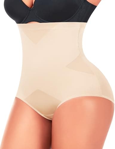 Ganado Tummy Control Shapewear Panties for Women High Waisted Shaping Underwear Body Shaper Slimming Panty Girdle (#1 Beige-high Waisted 3X-Large) - Image 1