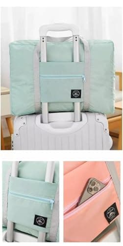 Large Capacity Travel Bag,Oxford Storage Bag, Clothing Storage Bag, Home and Travel, Multifunctional Sports Shoulder Bag (Magenta, Large) - Thumbnail 2