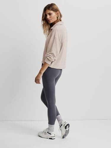 Womens Sweatshirts Half Zip Pullover Drawstring Waist Sweaters Quarter Zipper Hoodies 2025 Fall Winter Fashion Clothes Outfit Apricot X-Large - Thumbnail 6