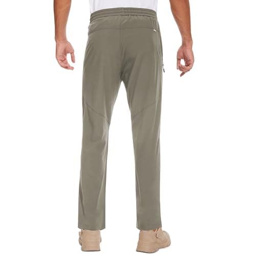 MOURCE Comfort-Fit Quick-Dry Track Pants - Men's Athletic Joggers Summer Casual, Khaki 3XL - Thumbnail 2