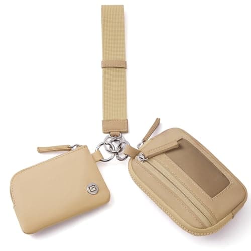 POIUGOYA Nylon Wristlet Wallets, Dual Pouch Keychain Wristlet Wallet, RFID Small Wallet With Coin Pouch,ID Window For Travel - Image 1