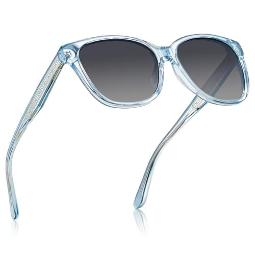CARFIA Square Polarized Sunglasses for Women UV Protection, Italian Design Retro Embossed Pattern Wire Core Driving Shades - Image 1