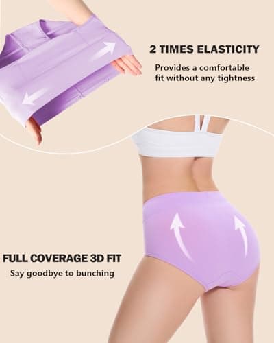 CleainKorte Womens Underwear Cotton Hipster Ladies Panties for Women Mid Rise Coverage Briefs Strech Breathable - 5 Pack - Thumbnail 6