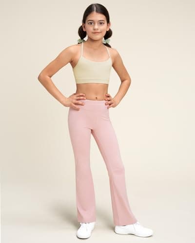 Stelle Girls Sports Bra Training Bra Spaghetti Strap Y Back Bra Yoga Crop Top for Teens Kids(Creme,S) - Thumbnail 4