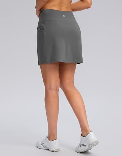 G Gradual Women's Golf Skirts Skort 4 Side Pockets High Waisted Stretchy Tennis Skirt with Short Athletic Casual (Iron Grey, M) - Thumbnail 4