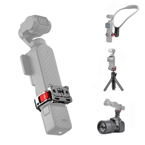 BRDRC Pocket 4 Cage Expansion Adapter, Aluminum Alloy Mount for DJI Osmo Pocket 3/Xtra Muse Accessories, with 1/4" Threads & Cold Shoe & Foldable Action Camera Adapter for Osmo Action Quick-Release - Image 1