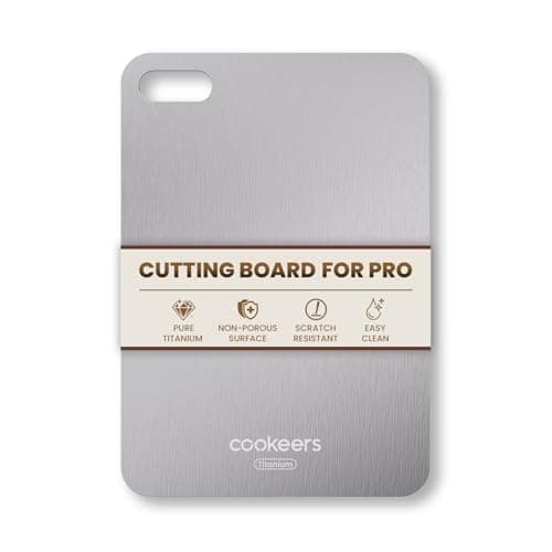 COOKEERS Titanium Cutting Board for Kitchen - 11.5"L x 8"W Pure Titanium Double-sided Cutting Boards, Hygiene Durable Dishwasher Safe Chopping Board for Meat, Fruit, Vegetables (No Mat) - Image 1