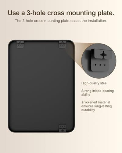 NBGV 30" x 22" Bathroom Mirror Black Bathroom Mirrors for Over Sink Modern Bathroom Vanity Mirror for Bedroom Entryway or Living, Metal Framed HD Tempered Glass Room Horizontal or Vertical - Thumbnail 6