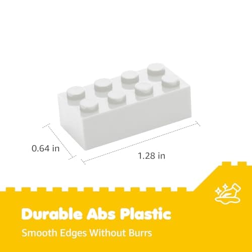 Lekebaby Classic Building Bricks, 100 Piece 2x4 Building Blocks STEM Creative Building Toys Compatible with All Major Brands, Educational Toy for Boys Girls 6 Years Old and Up(2x4 White) - Thumbnail 2
