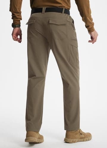Libin Men's Hiking Pants with 8 Pockets 32" Lightweight Stretch Cargo Work Pants Quick Dry Water Resistant Travel Outdoor, Khaki, 36W x 32L - Thumbnail 2