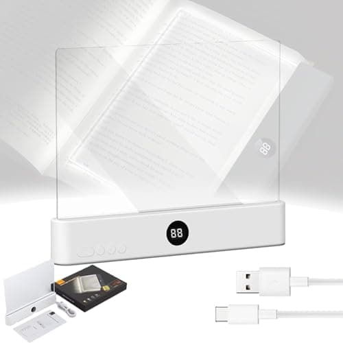 TWINPAIR LED Book Light for Reading, USB Rechargeable Flat Reading Lamp with Full Page Light, 3 Colors 2 in 1 Night Light,Dimming & Timer Reading Lights for Book Lovers, Students, Readers (White) - Image 1