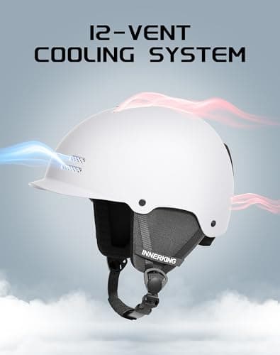 InnerKing Lightweight Ski Helmet for Men and Women with Action Camera Mount, 12-Vent ABS Snowboard Helmet with Impact-Resistant EPS Foam, Adjustable Fit, Protective Snow Sports Helmet- - Thumbnail 4