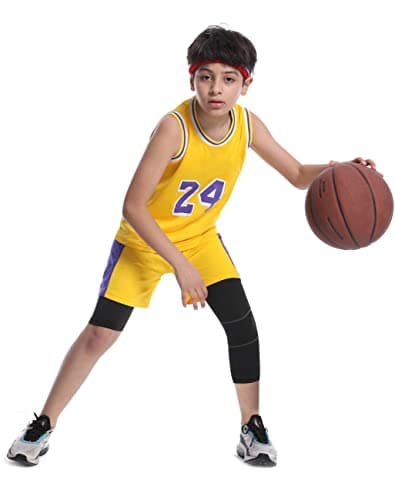 Roadbox Boys One Leg Compression Pants, 2Pack 3/4 Athletic Basketball Leggings, Youth Sports Baselayer Tights - Thumbnail 5