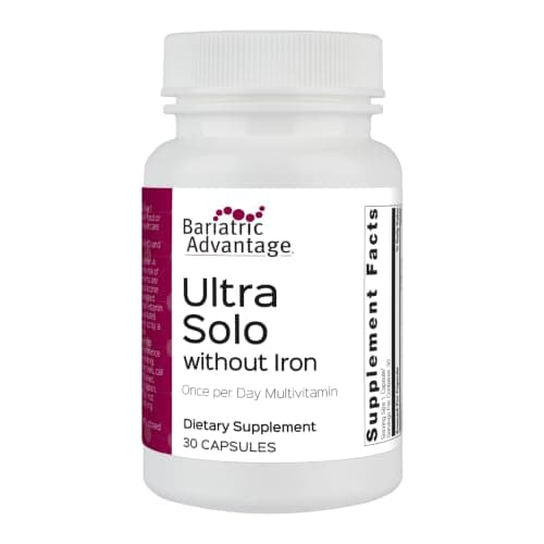 Bariatric Advantage Ultra Solo Without Iron - Once-Per-Day Daily Multivitamin - for Bariatric Patients - with Thiamin, Vitamin A & More - Gluten Free - 30 Capsules - Image 1