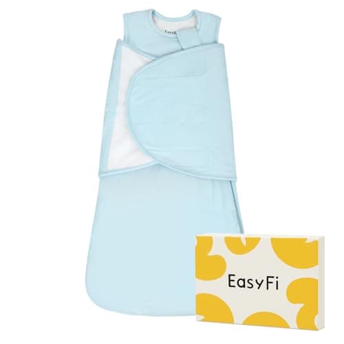 EasyFi Newborn Sleep Sack Swaddle 1.0 TOG Rayon Made from Bamboo Sleep Sack 0-3 Months, 4-Way Adjustable Transitional Infant Swaddle with Removable Wings, 2-Way Zipper Unisex Baby Wearable Blanket - Image 1