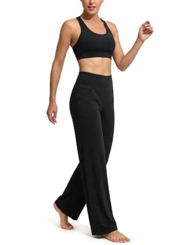 Naimula Wide Leg Pants for Women Loose Yoga Pants with Pockets Stretch Casual Lounge - Image 1