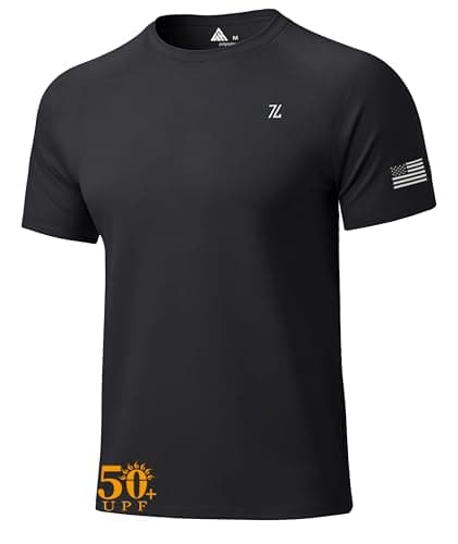 WENTTUO Men's Swim Shirt Short Sleeves UPF 50+ Rash Guard Fast Dry Swimming Rashguard Tee Shirt UV Protection Running Athletic T-Shirts Black - Image 1