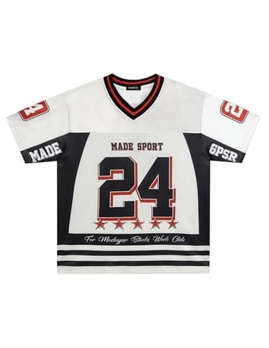 Vamtac Mens Y2k Jersey Oversized Graphic Tshirts Casual V Neck Tees Summer Short Sleeve Tops - Image 1