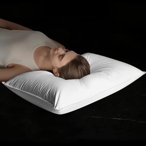 Baigee Goose Down Pillow Standard Size, Luxury Hotel Collection Bed Pillow for Sleeping，3-Chamber Design，900+ Fill Power，Downproof，100% Cotton Shell (White, Standard)