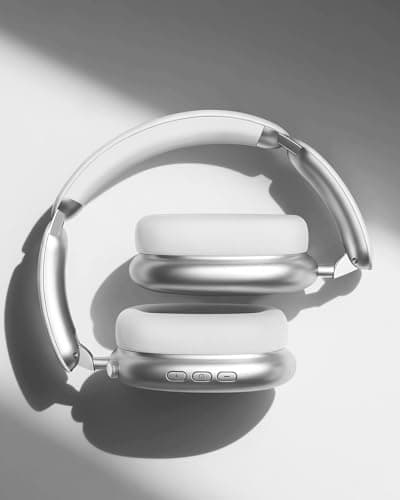 Wentronic Y02 Active Noise Cancelling Headphones, Wireless Over-Ear Bluetooth 5.4 Headphones with Microphone, 60H Playtime, Hi-Res Audio, Big Bass, Foldable Lightweight for Travel Home Office, Silver - Thumbnail 3
