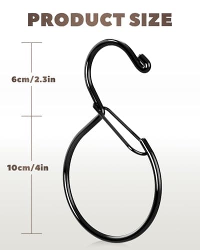 Supforce 4 Pack Belt Hanger, Belt Hanger for Closet, Rust-Proof Belt Organizer for Closet, Holds Ties, Scarves, Hat, Bags & Accessories, Black - Thumbnail 6