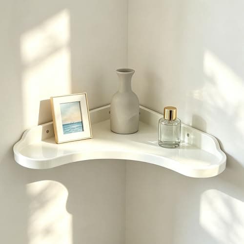 TTSZNB Corner Shelves, Heart Shaped Floating Corner Wall Shelf, Multi-Purpose Corner Storage Shelving for Bedroom, Kitchen, Living Room, Bathroom Decor & Small Household Items