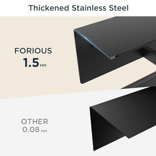 FORIOUS Black Toilet Paper Holder with Shelf, 304 Stainless Steel Wall Mount Commercial Toilet Paper Dispenser, Double Tissue Roll Holder for Bathroom, Matte Black - Thumbnail 6