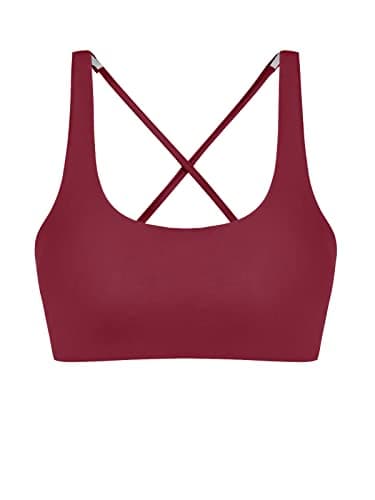 ZAFUL Women's Adjustable Lace-up Bikini Top Push Up Padded Swimsuit Tops Scoop Neck Deep Red M - Image 1