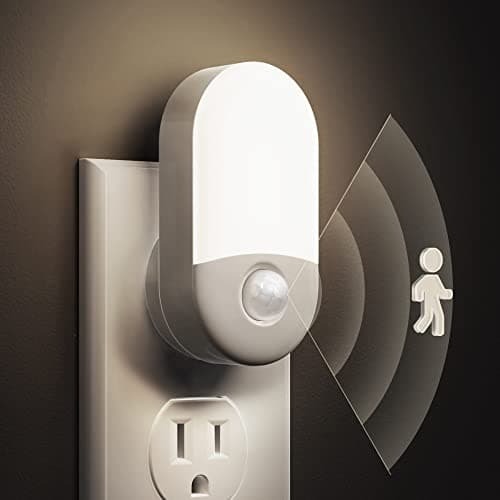 L LOHAS LED Motion Sensor Night Light, [2 Pack] Motion Activated Night Light, Daylight White, Adjustable Brightness, Motion Sensor Light Indoor Plug in for Nursery, Kids, Bedroom, Bathroom Nightlight - Image 1