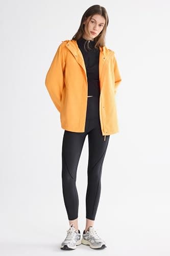 Orolay Women's Lightweight Outdoor Jacket Hooded Packable Softshell Raincoat Travel Water-repellent Breathable Hiking Windbreaker Orange Large - Thumbnail 6