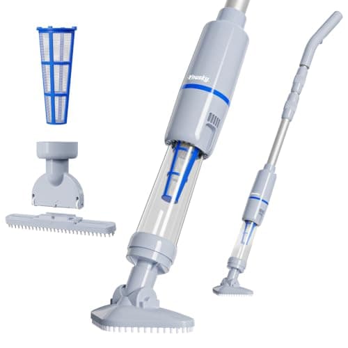 Handheld Spa Hot Tub Vacuum 2026 Upgraded, 4-IN-1 Cordless Spa Vacuum Cleaner with 3 Brush Heads and Telescopic Pole, 90 Mins of Runtime, Rechargeable Small Pool Vacuum for Inground/Above Ground Pools - Image 1