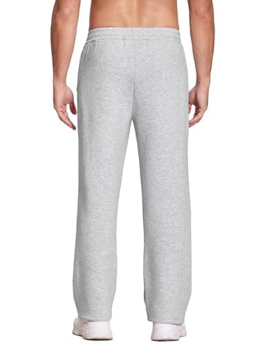 Deyeek Men's Sweat Pants Baggy Sweats Cotton Fleece Pants Men Winter Sherpa Sweatpants with Pockets 3XL Grey Sweatpants Men - Thumbnail 2