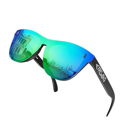 ROCKNIGHT HD Polarized Mirror Green Sunglasses UV Protection Casual Couple Cute Sunglasses Outdoor Anti Glare