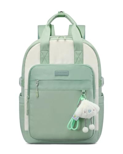 LOVEVOOK School Backpacks for Teen Girls Fits 15.6" Laptop, Lightweight Middle High School Bookbag with Large Bottle Holder for Kids, 30L Cute College Backpacks for Students Back to Schools,Green