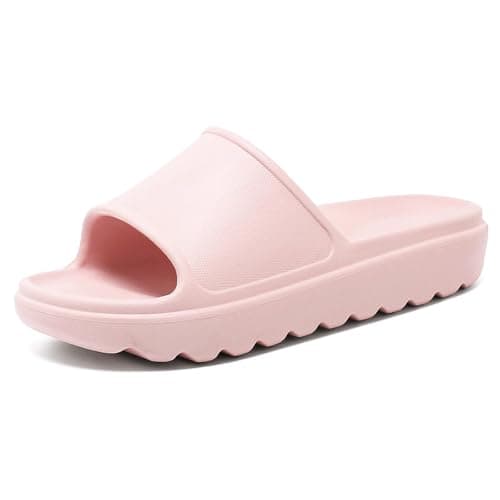GETOEU Cloud Slides for Women and Men Pillow Slides Slip-Resistant Shower Shoes Recovery Slide Sandals Cushioned Thick Pillow Slippers Comfort Indoor and Outdoor Slide,Pink - Image 1
