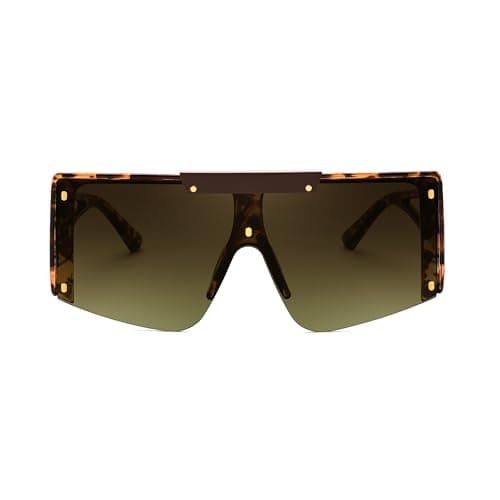 FEISEDY Women Sunglasses, Oversized Square Flat Top Shield Shades for Men B4060 - Thumbnail 2