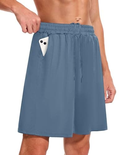 BOOJO Men's Athletic Gym Shorts - Quick Dry Black Casual Basketball Shorts with Pockets for Running Workout Activewear - Image 1