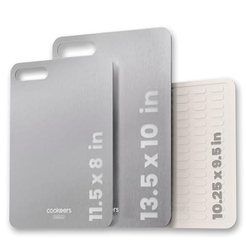 Titanium Cutting Board set of 3-2026 New Upgraded Pure Titanium Double-sided Cutting Boards for Kitchen, Hygiene Durable Dishwasher Safe Chopping Board for Meat, Fruit, Vegetables(M+S+Mat) - Thumbnail 2